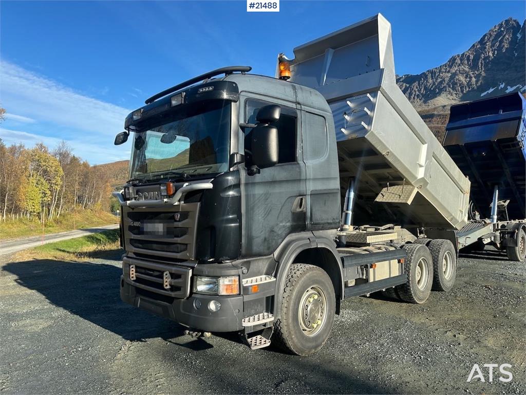 Scania G480 6x4 snow rigged tipper truck w/ two sets of t