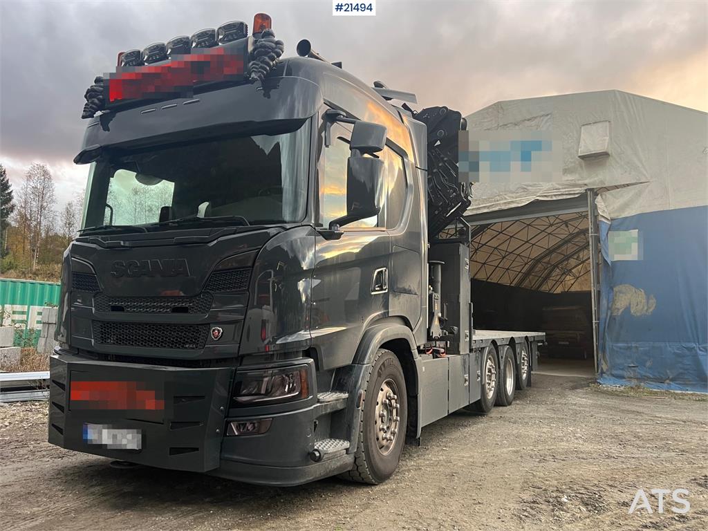 Scania G560 8x2 pusher crane truck w/ onspot, 2023 50t/m