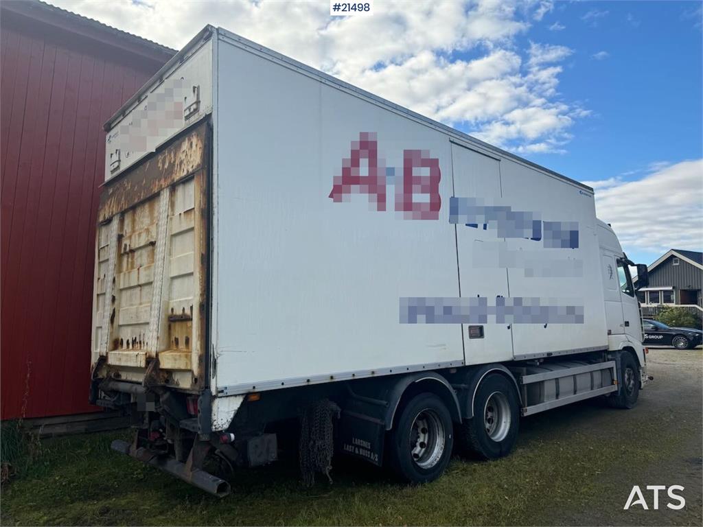 Volvo Fh520 6x2 box truck w/ full side opening and lift.