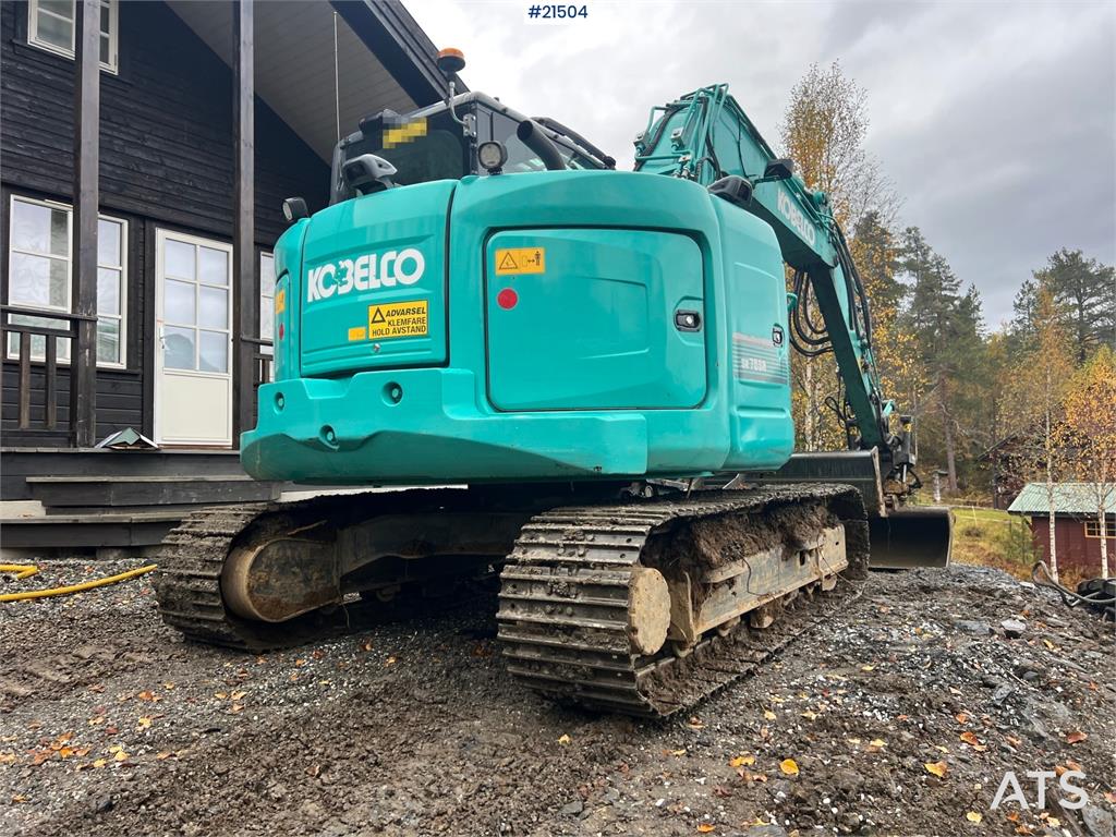 Kobelco Sk75SR-3E excavator w/ sanding bucket, rototilt an