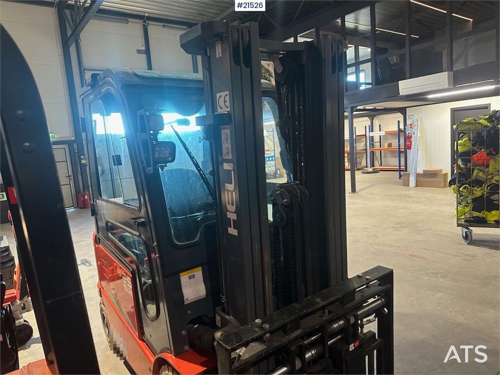 Heli CPD25 electric counterbalanced forklift. 4.7 meter