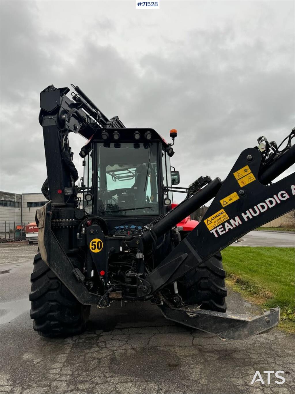 Huddig 1260C Backhoe w/ Palfinger crane, Lift, rototilt a