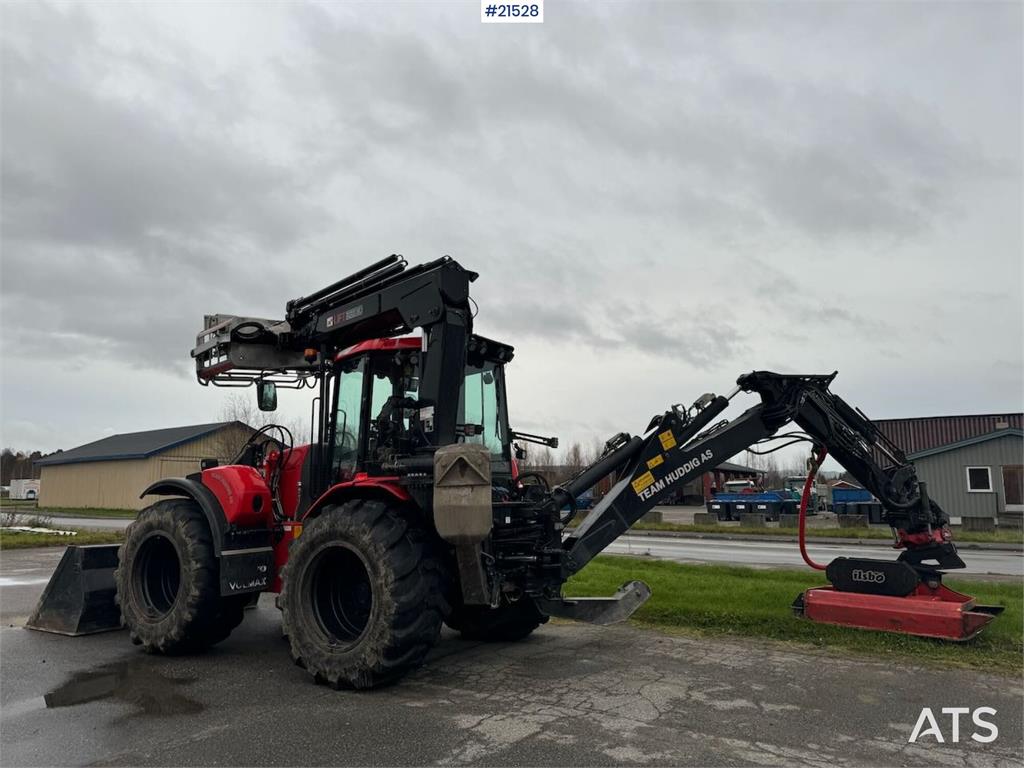 Huddig 1260C Backhoe w/ Palfinger crane, Lift, rototilt a