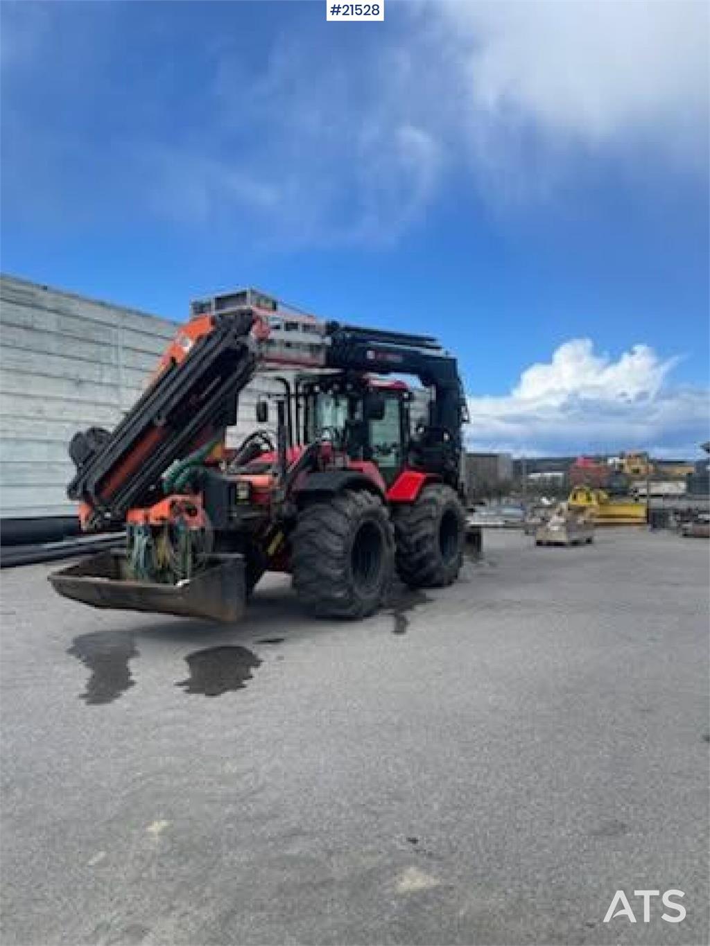 Huddig 1260C Backhoe w/ Palfinger crane, Lift, rototilt a