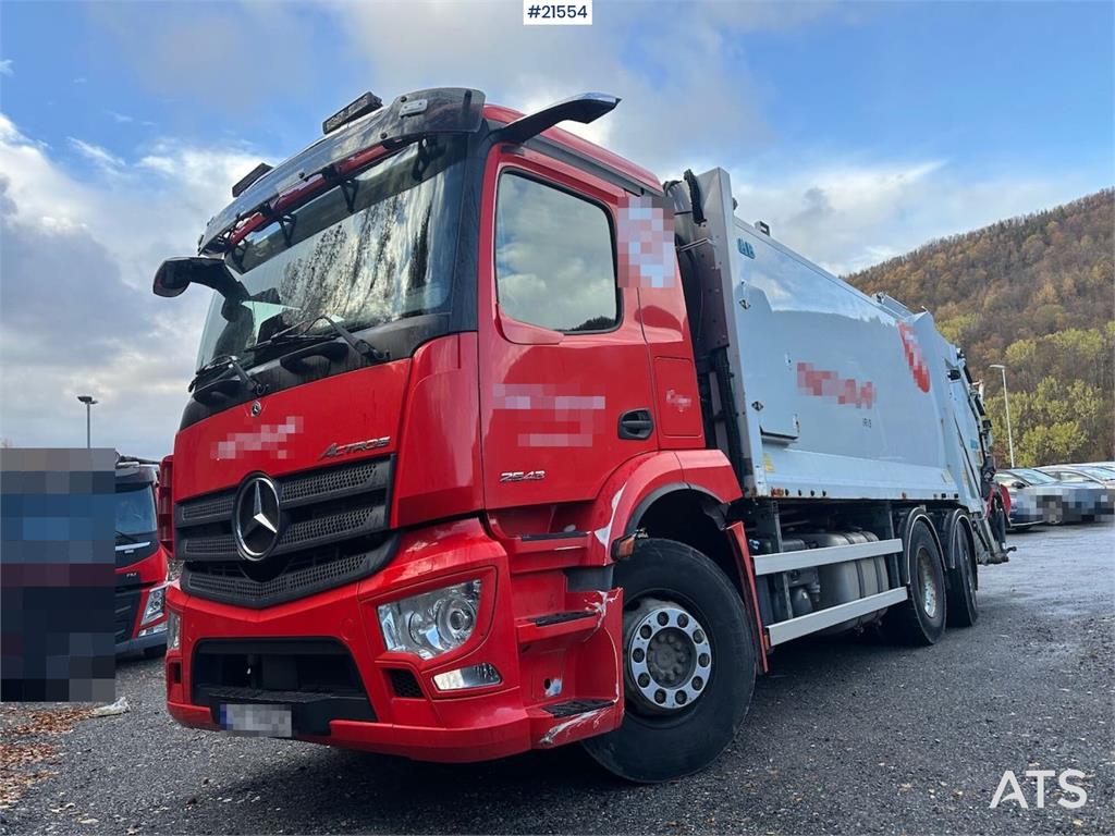 Mercedes-Benz Actros 2543 6x2 2-chamber compactor truck w/ JOAB
