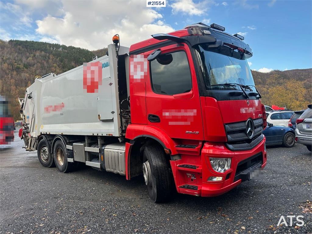 Mercedes-Benz Actros 2543 6x2 2-chamber compactor truck w/ JOAB
