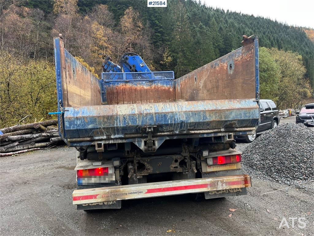 Scania P380 6x2 crane truck w/tipper, w/14t/ and w/Hiab c