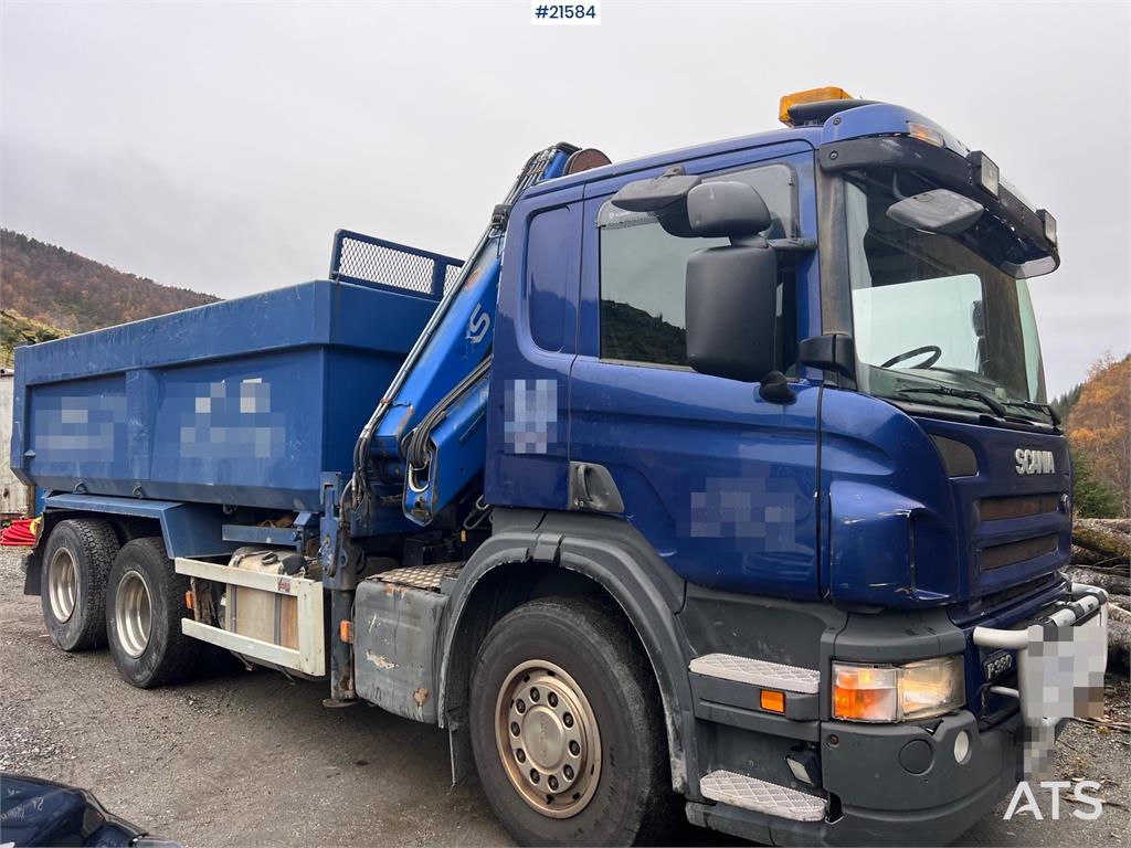 Scania P380 6x2 crane truck w/tipper, w/14t/ and w/Hiab c