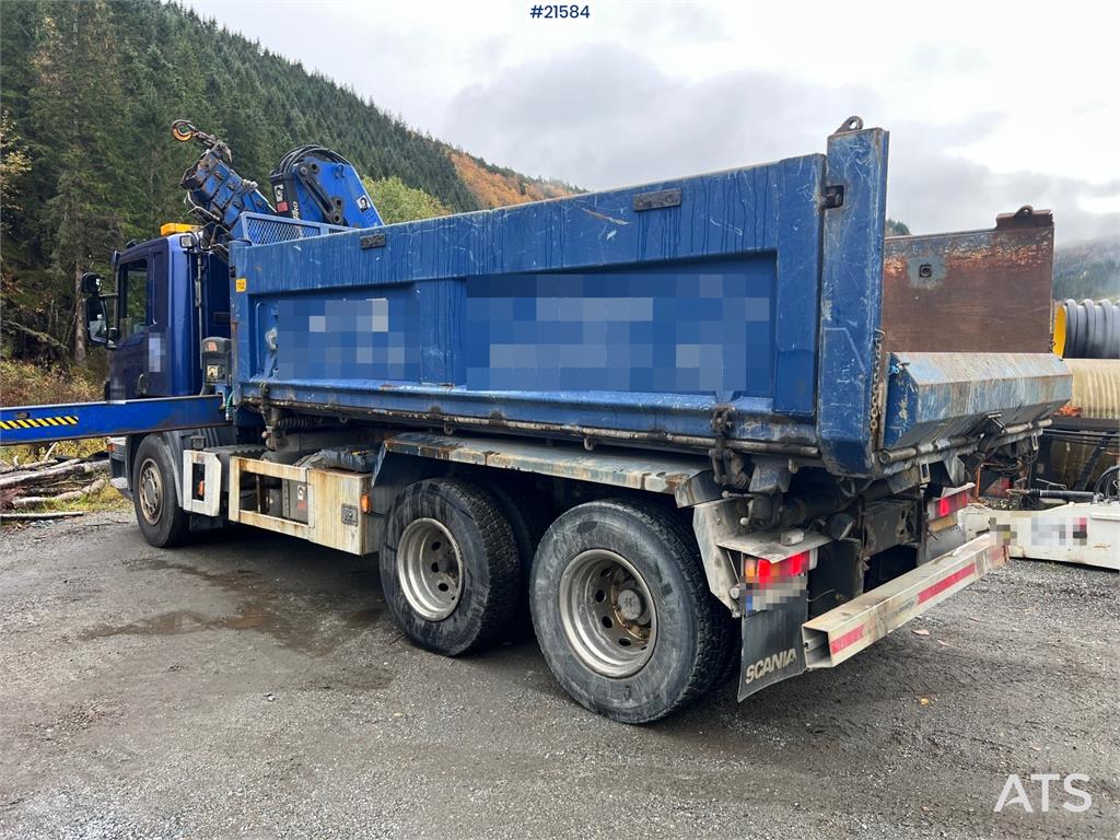 Scania P380 6x2 crane truck w/tipper, w/14t/ and w/Hiab c