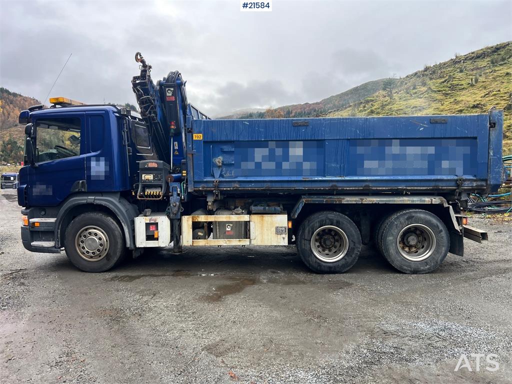 Scania P380 6x2 crane truck w/tipper, w/14t/ and w/Hiab c