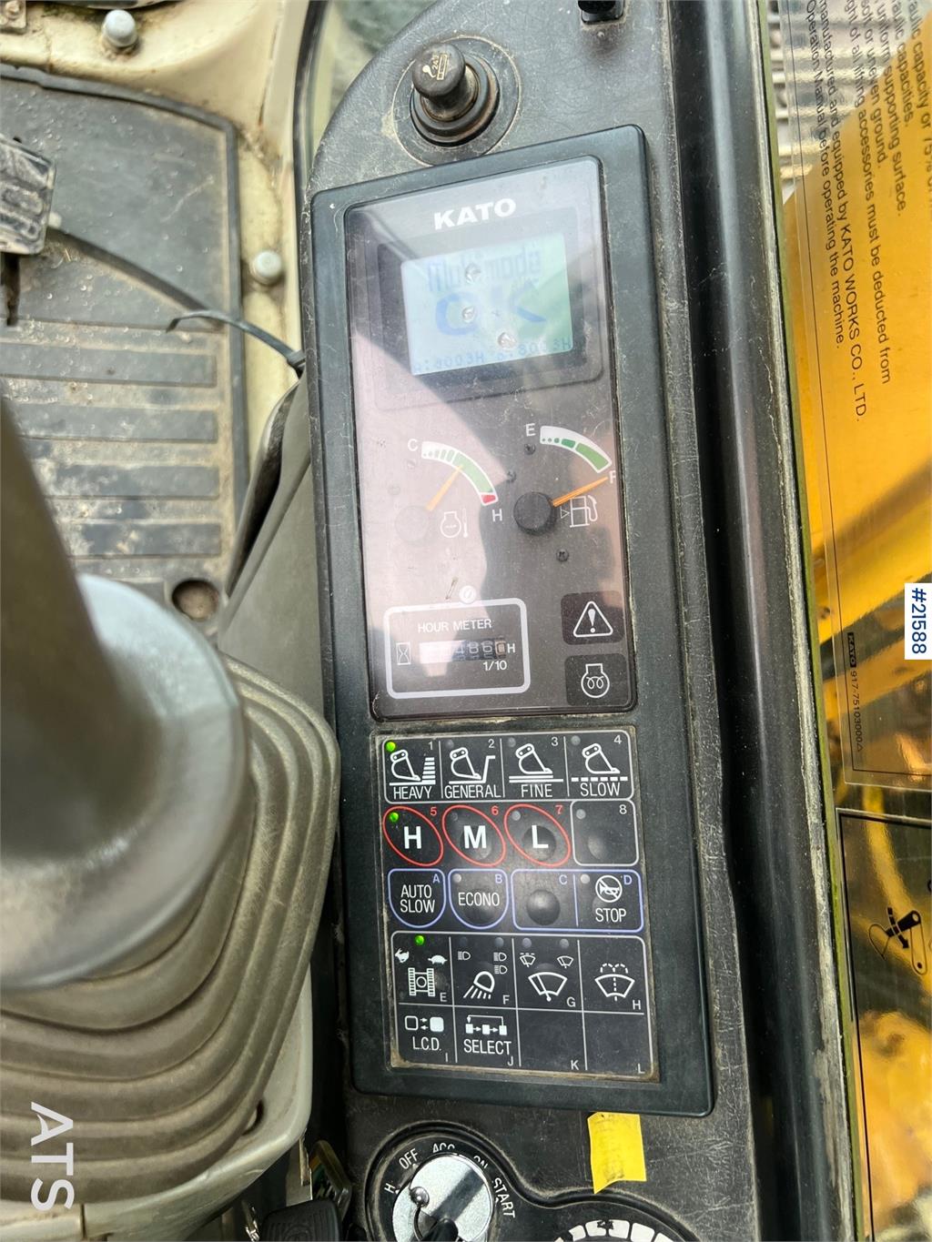 Kato HD 823 MR excavator w/ rototilt, sanding bucket, A