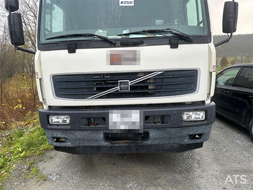 Volvo FL 6 flatbed truck w/ rear mounted crane. WATCH VI