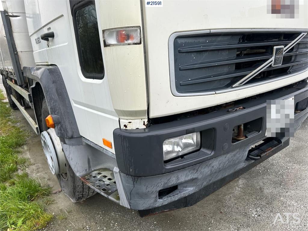Volvo FL 6 flatbed truck w/ rear mounted crane. WATCH VI