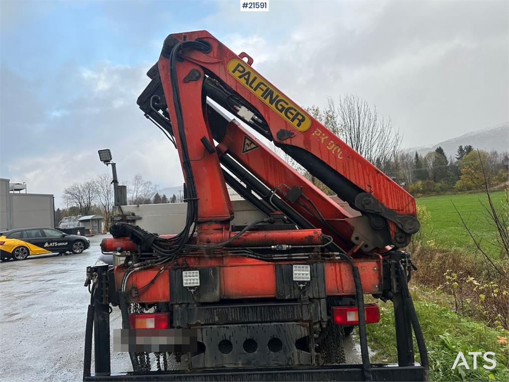 Volvo FL 6 flatbed truck w/ rear mounted crane. WATCH VI