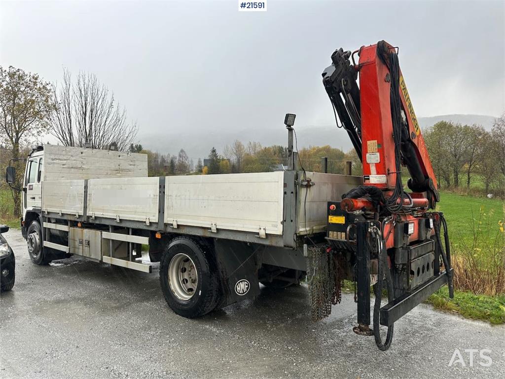 Volvo FL 6 flatbed truck w/ rear mounted crane. WATCH VI
