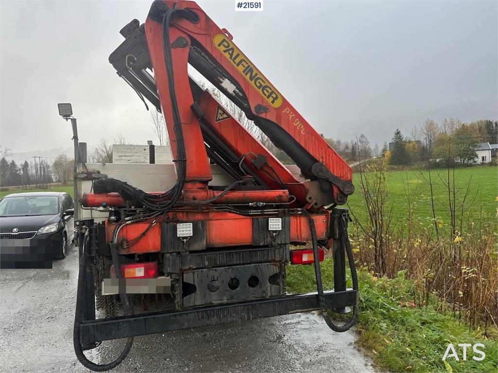 Volvo FL 6 flatbed truck w/ rear mounted crane. WATCH VI