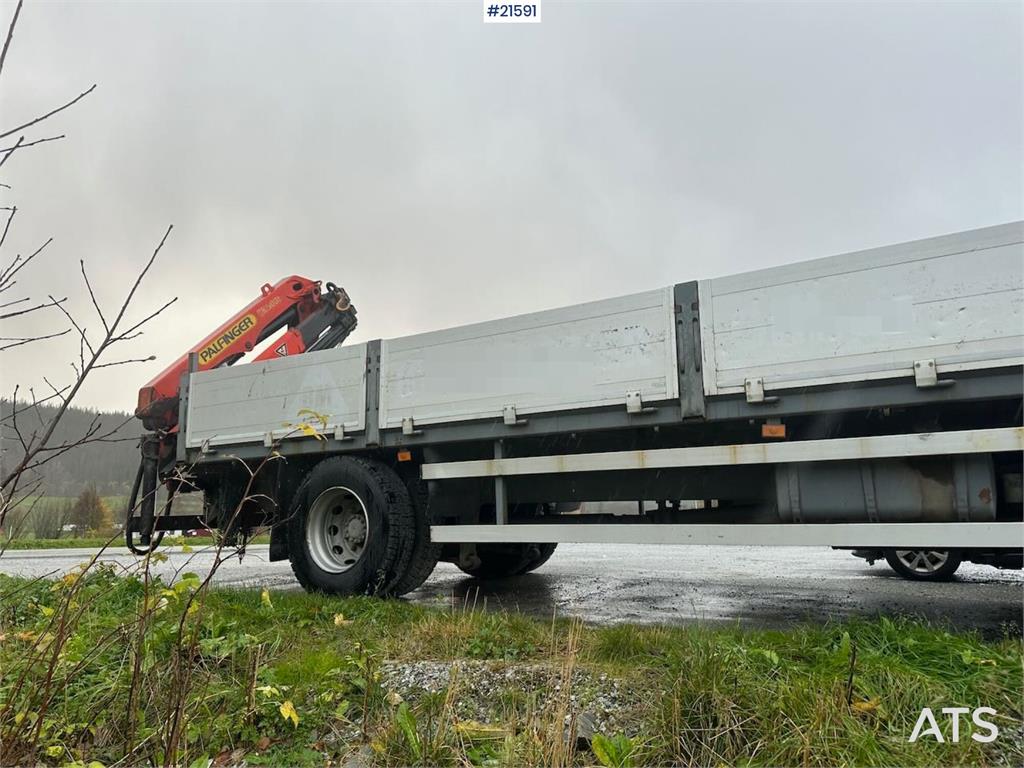 Volvo FL 6 flatbed truck w/ rear mounted crane. WATCH VI