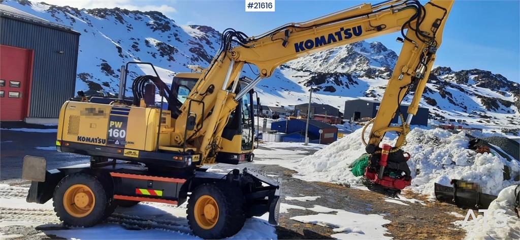 Komatsu PW 160-7K Wheel Excavator w/ Rototilt