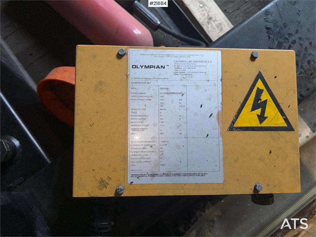 Olympian GEH250 generator with container