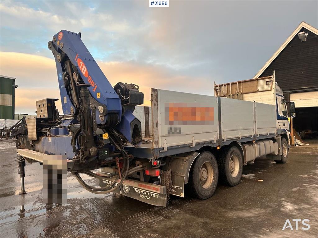 Volvo FM12 Globetrotter 6x4 crane truck w/ rear mounted