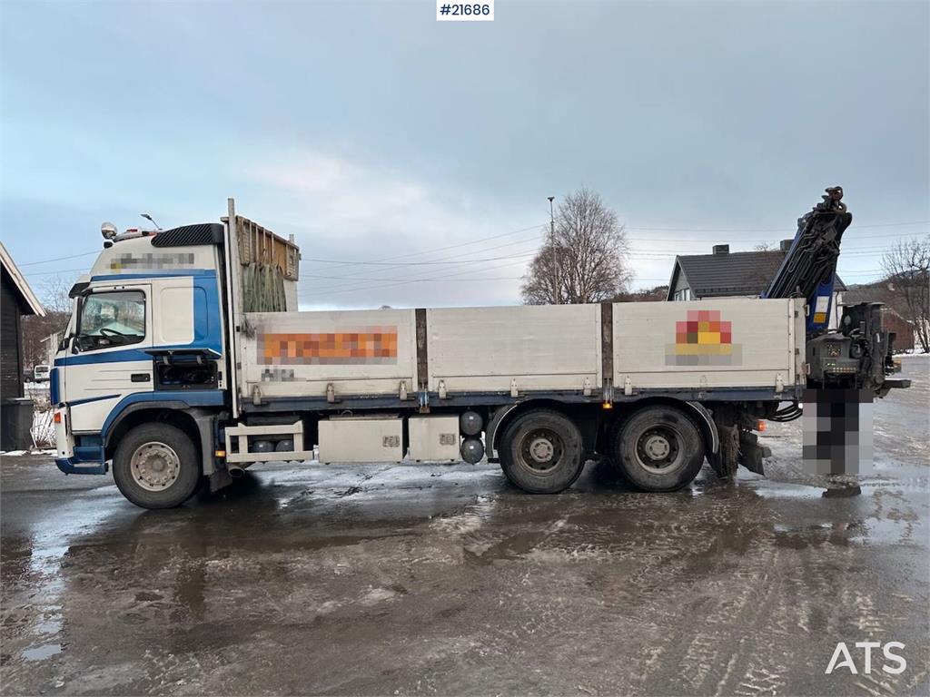 Volvo FM12 Globetrotter 6x4 crane truck w/ rear mounted