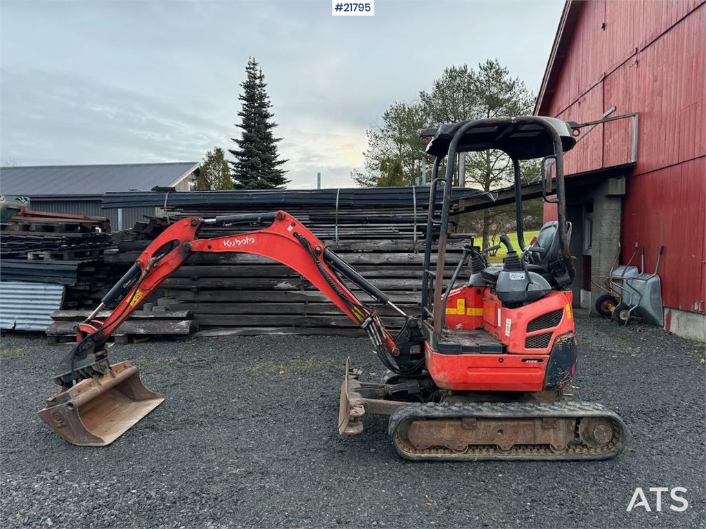 Kubota U17-3a Mini Excavator with 4 Buckets, Ripper, and