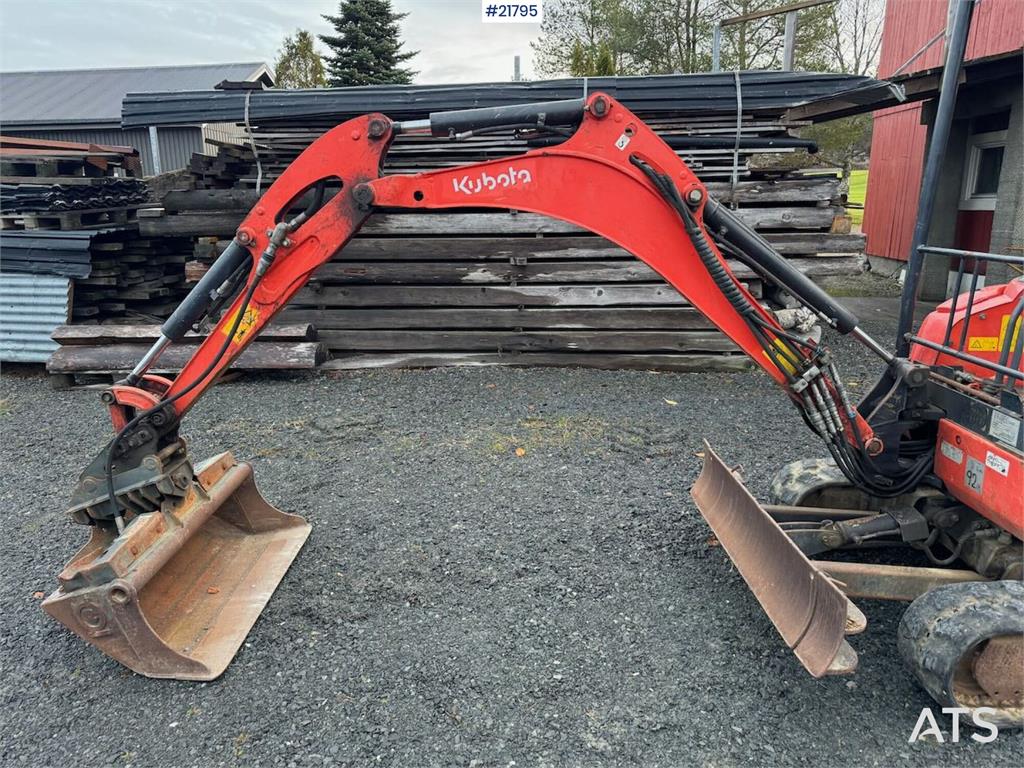 Kubota U17-3a Mini Excavator with 4 Buckets, Ripper, and