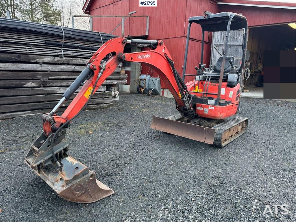 Kubota U17-3a Mini Excavator with 4 Buckets, Ripper, and