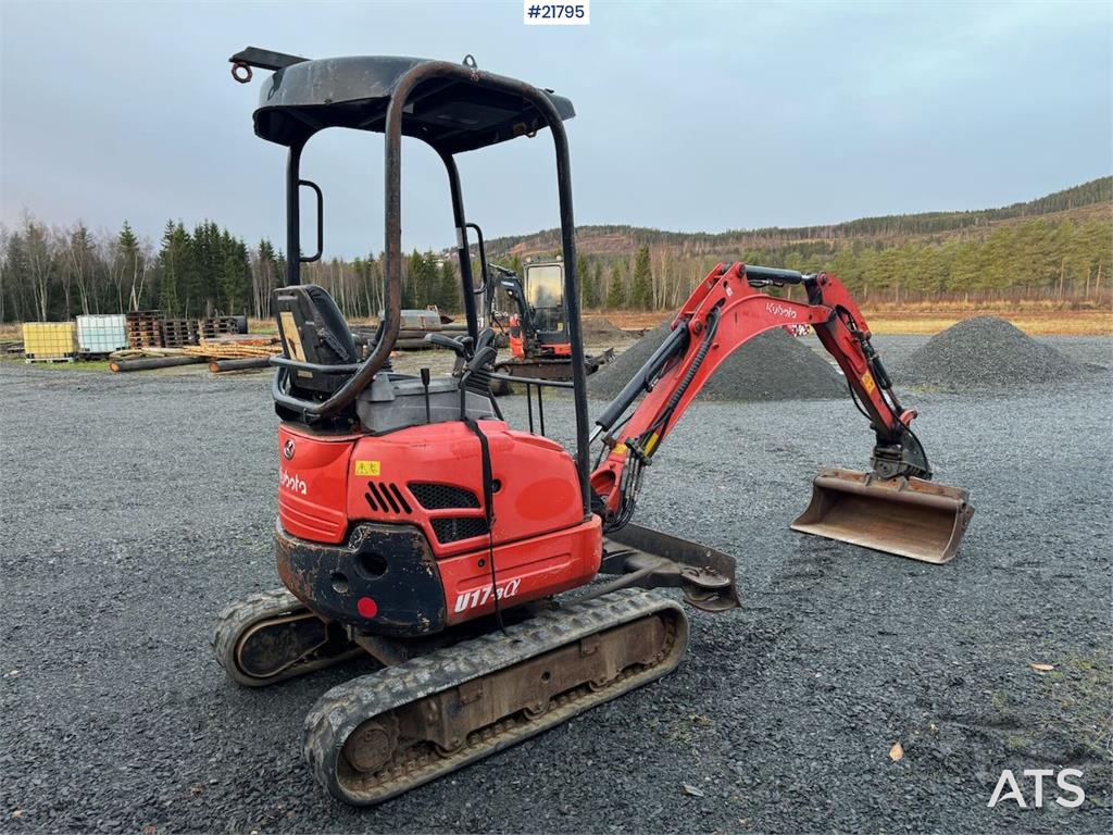 Kubota U17-3a Mini Excavator with 4 Buckets, Ripper, and