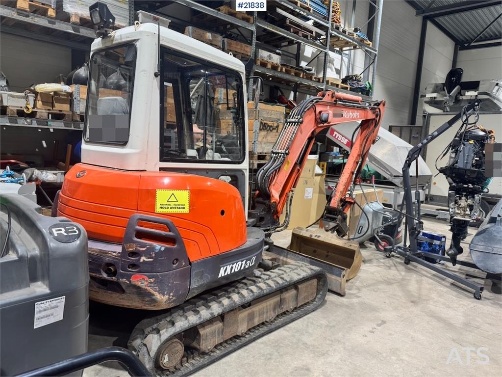 Kubota KX101-3 Mini Excavator w/ Bucket and Grab