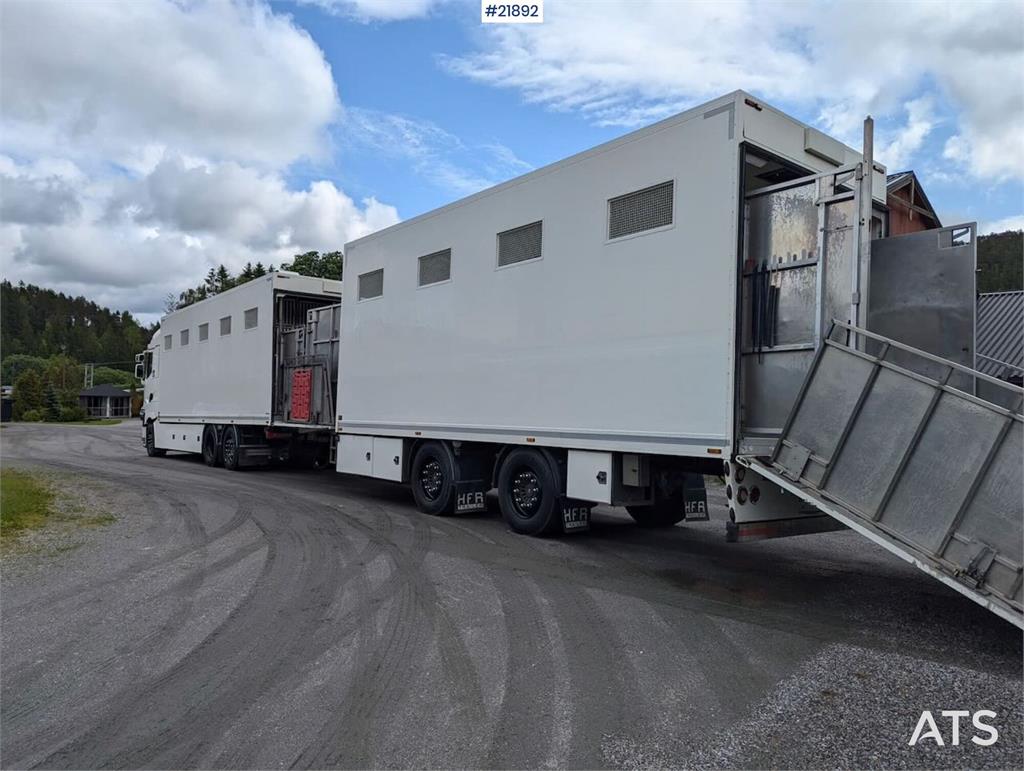 Renault 520T High 6x2 livestock truck with HFR trailer