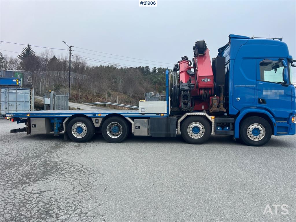 Scania R580 8x2 crane truck w/ 95t/m hmf crane, jib, winc