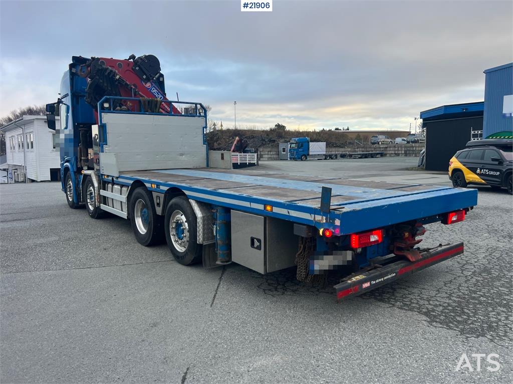 Scania R580 8x2 crane truck w/ 95t/m hmf crane, jib, winc