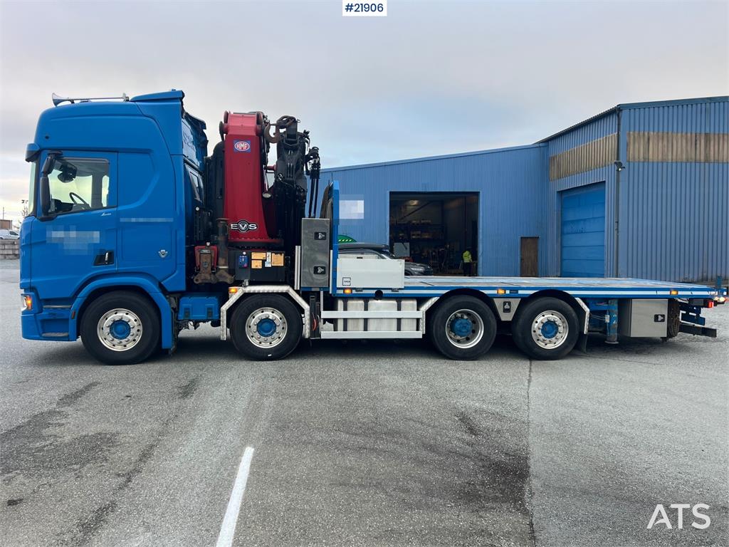 Scania R580 8x2 crane truck w/ 95t/m hmf crane, jib, winc