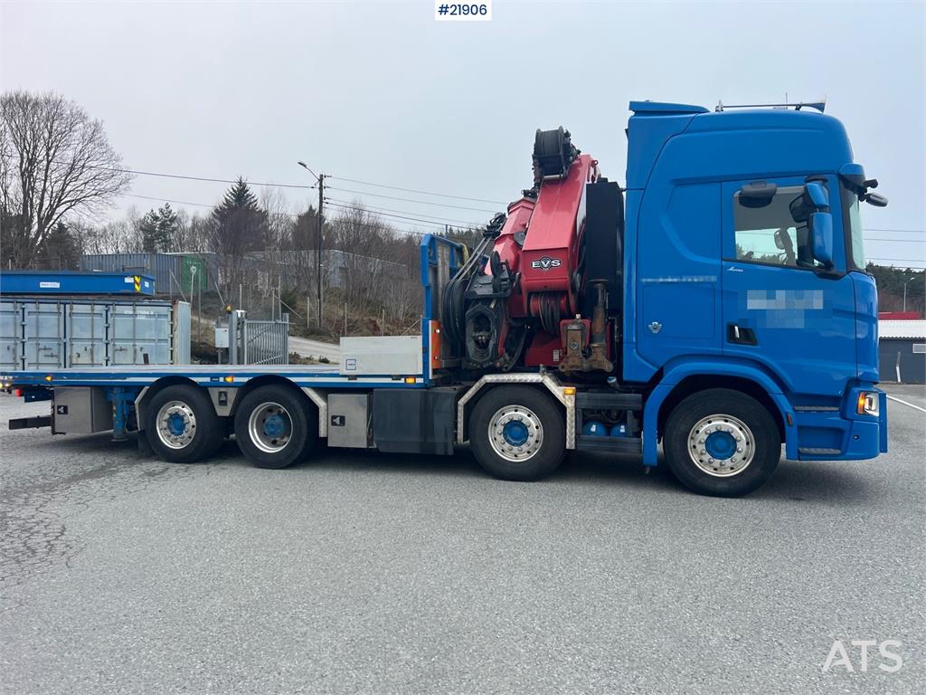 Scania R580 8x2 crane truck w/ 95t/m hmf crane, jib, winc