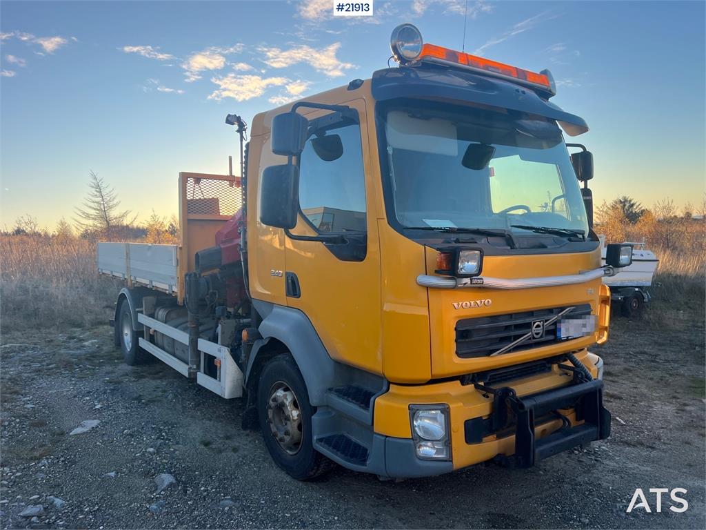 Volvo FL240 brøyterigget kranbil m/ HMF735 kran, grabb o