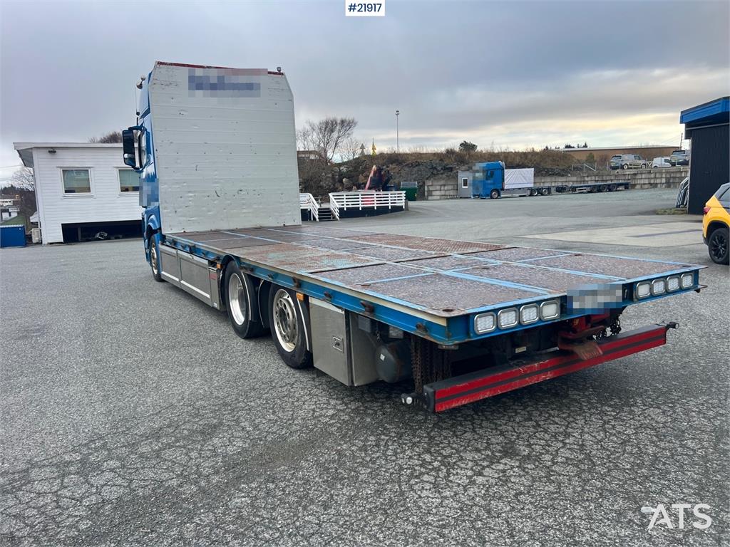 Mercedes-Benz Actros 6x2 flatbed truck w/ 2012 konar 2 axle flat