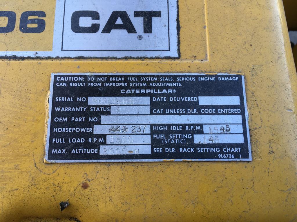 CAT 3406DI GENERATOR 225KVA USED