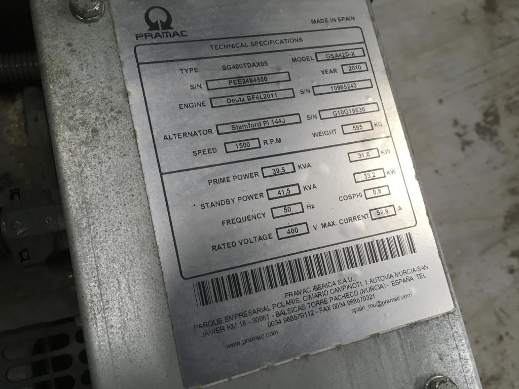 Deutz BF4L2011 GENERATOR 40KVA NEW