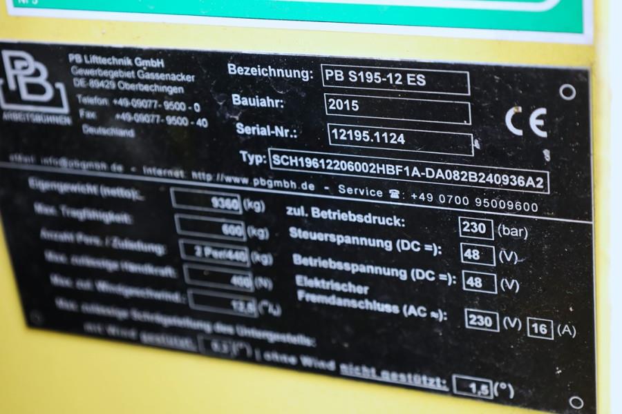 PB LIFT S195-12ES Electric, 19.6m Working Height, 700