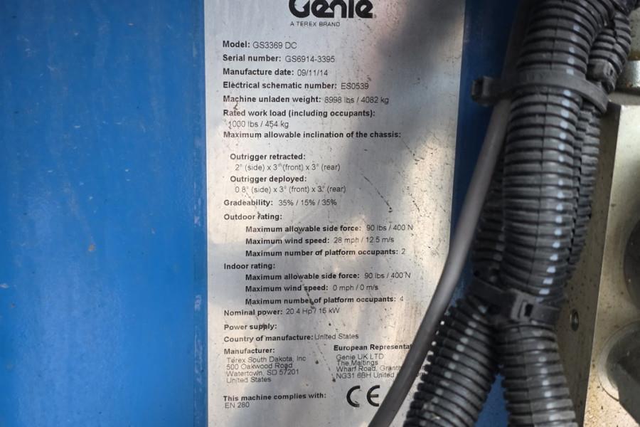 Genie GS3369DC Electric, 11.9m Working Height, 454kg Cap