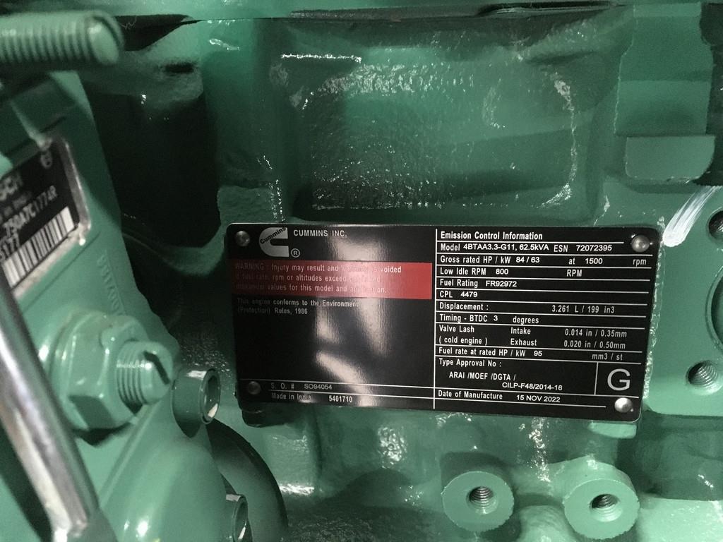 Cummins 4BTAA3.3-G11 GENERATOR 50KVA NEW