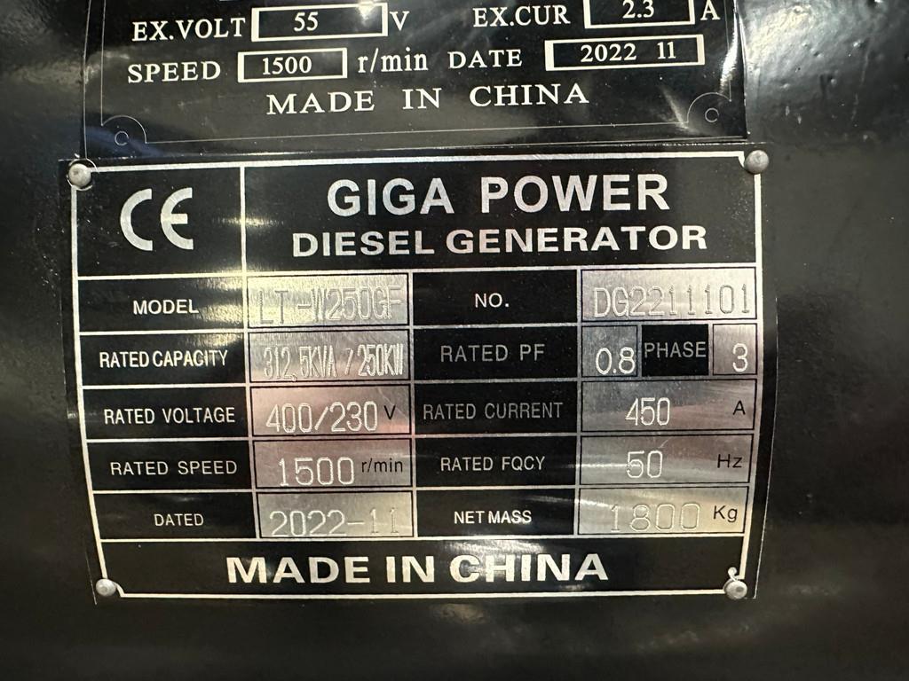 Giga Power LT-W250GF 312.5 kVA Open generator