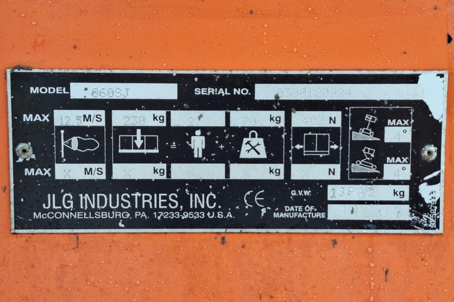 JLG 860SJ Diesel, 4x4 Drive, 28.2m Working Height, 22.