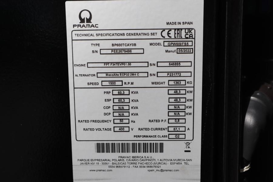 Pramac GPW60I/FS5 Valid inspection, *Guarantee! Diesel, 6