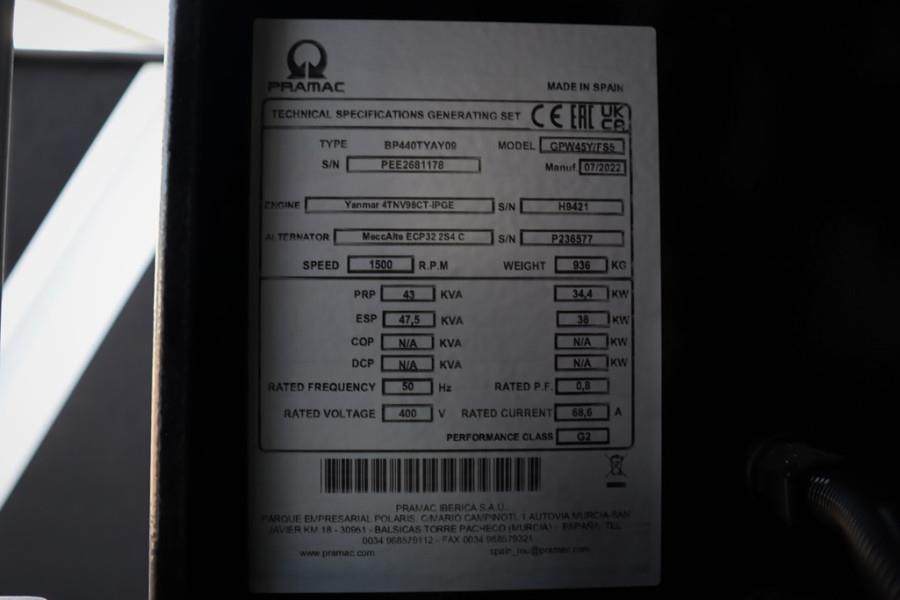 Pramac GPW45Y/FS5 Valid inspection, *Guarantee! Diesel, 4