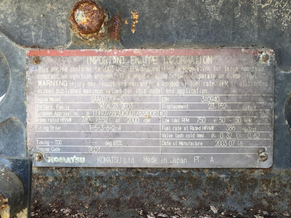 Komatsu SAA6D170E-3 USED
