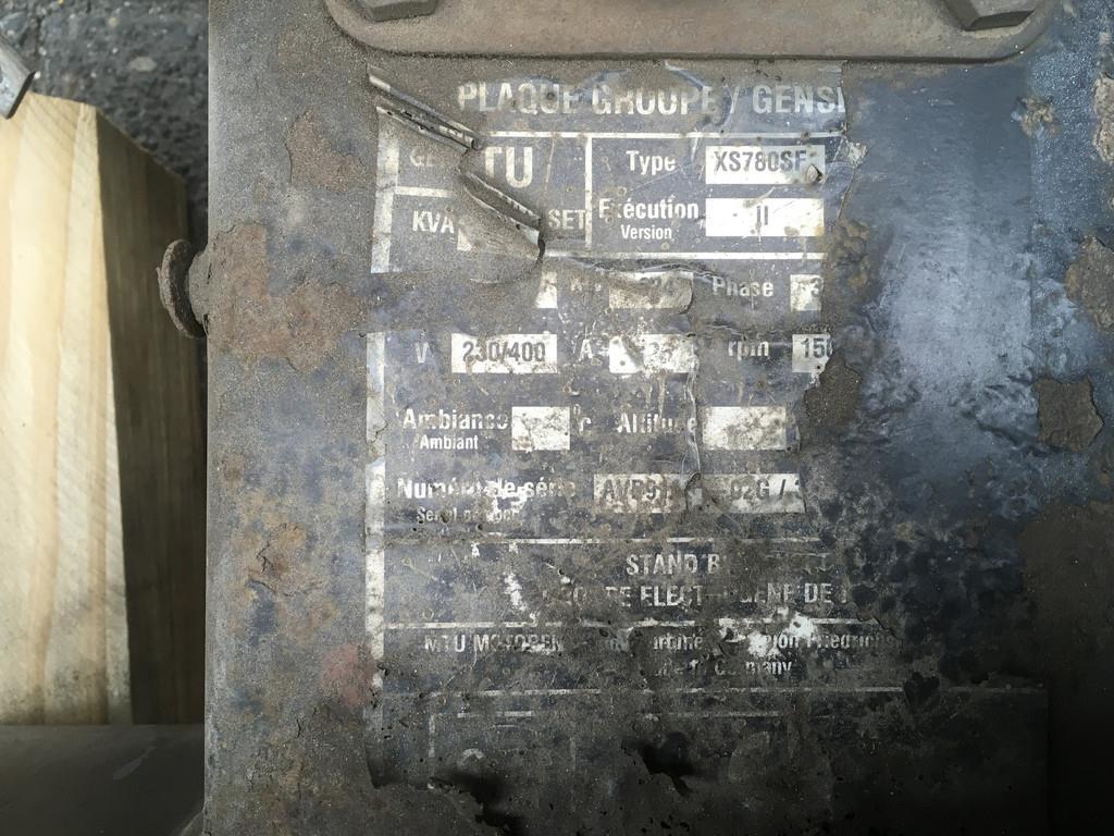 MTU LEROY-SOMER 49.1L9A C6/4 GENERATOR 825 KVA USED