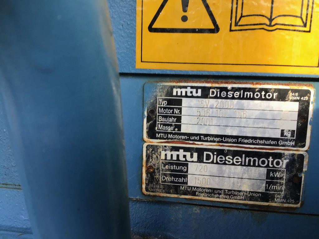 MTU 16V2000 GENERATOR 900KVA USED