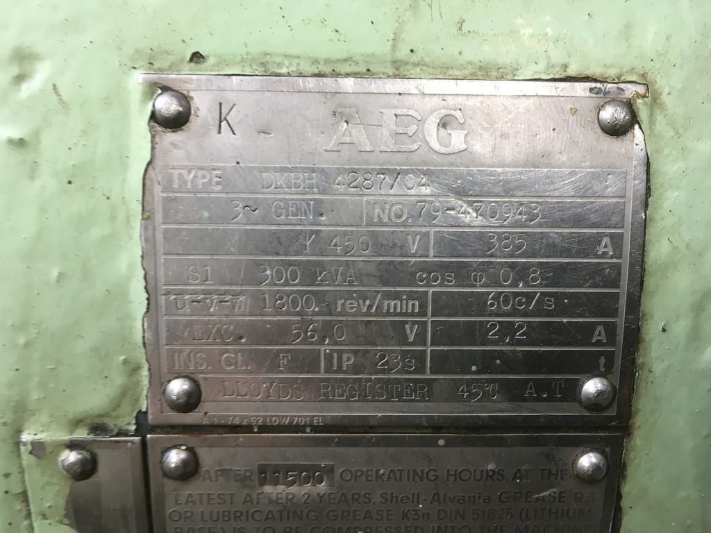 Scania DSI14.02 GENERATOR 300KVA USED